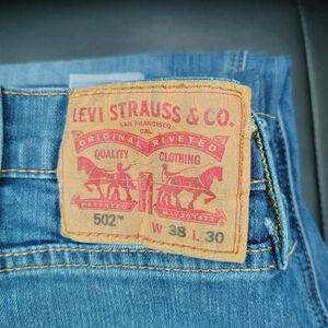 Levi's 502 Classic Straight Blue Jeans 38X30